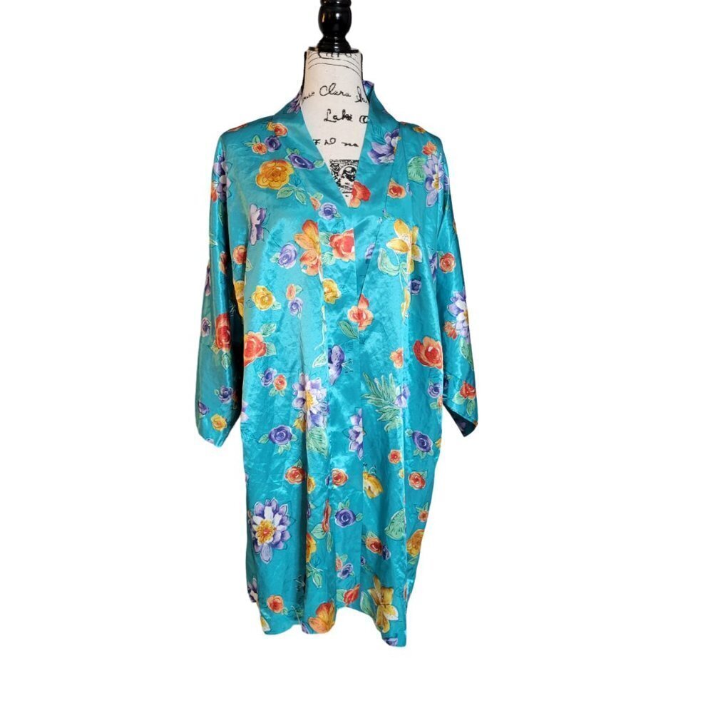 Vintage Expressions Floral Satin Robe